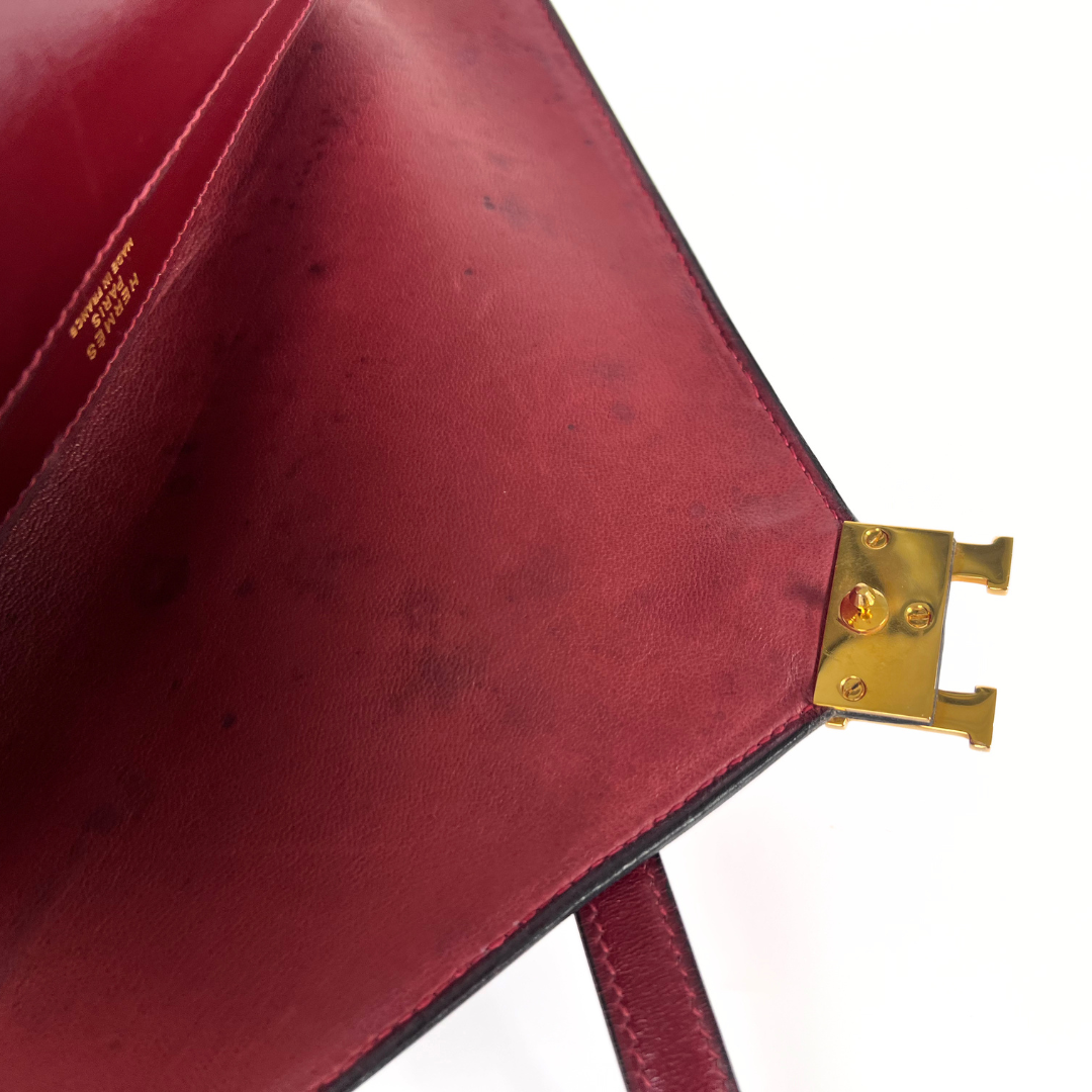 Benoula, 1985 Lydie Roue H Boxcalf Clutch wiith stamp  〇O