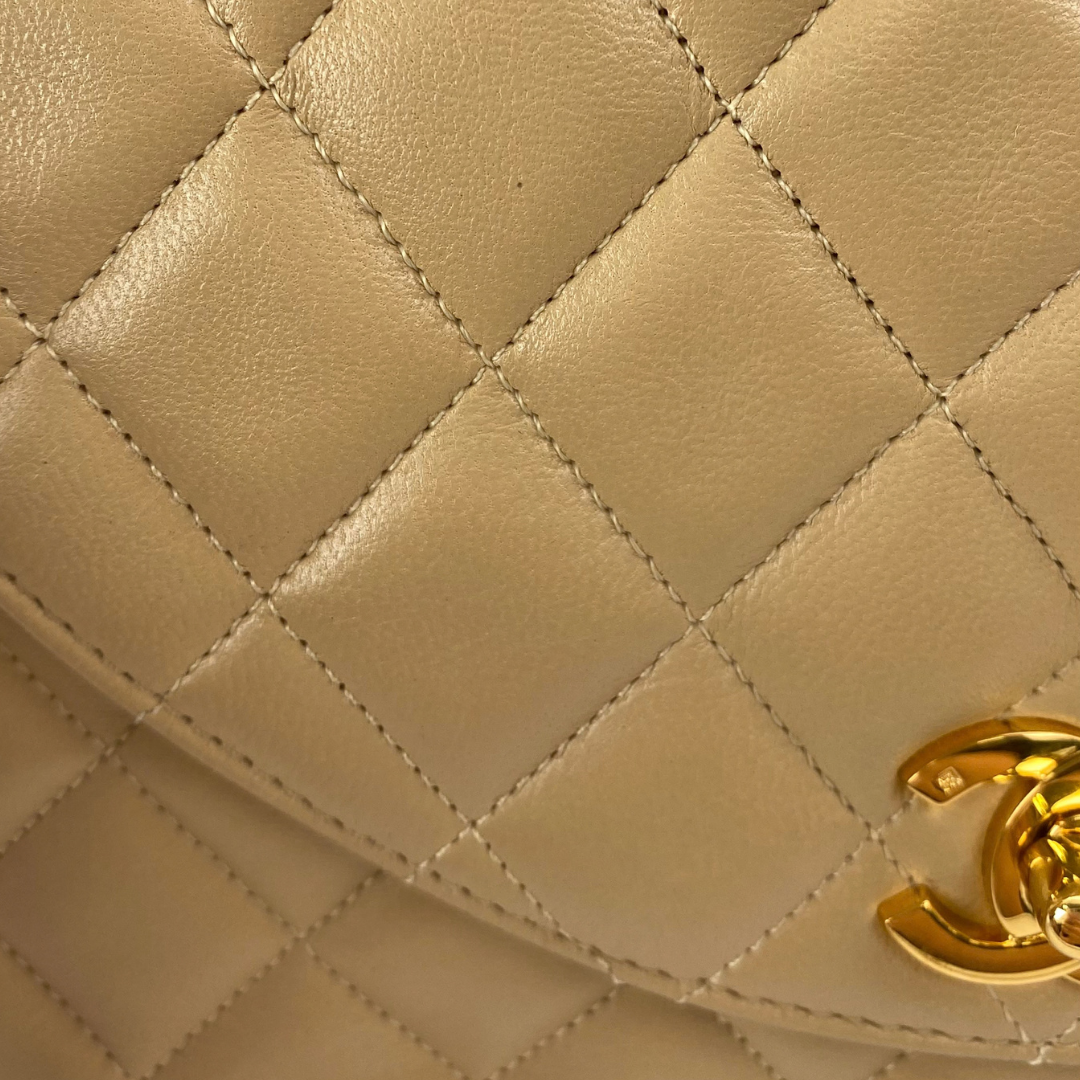 Sayaka, 1 Series Half Moon Beige Lambskin with seal and card