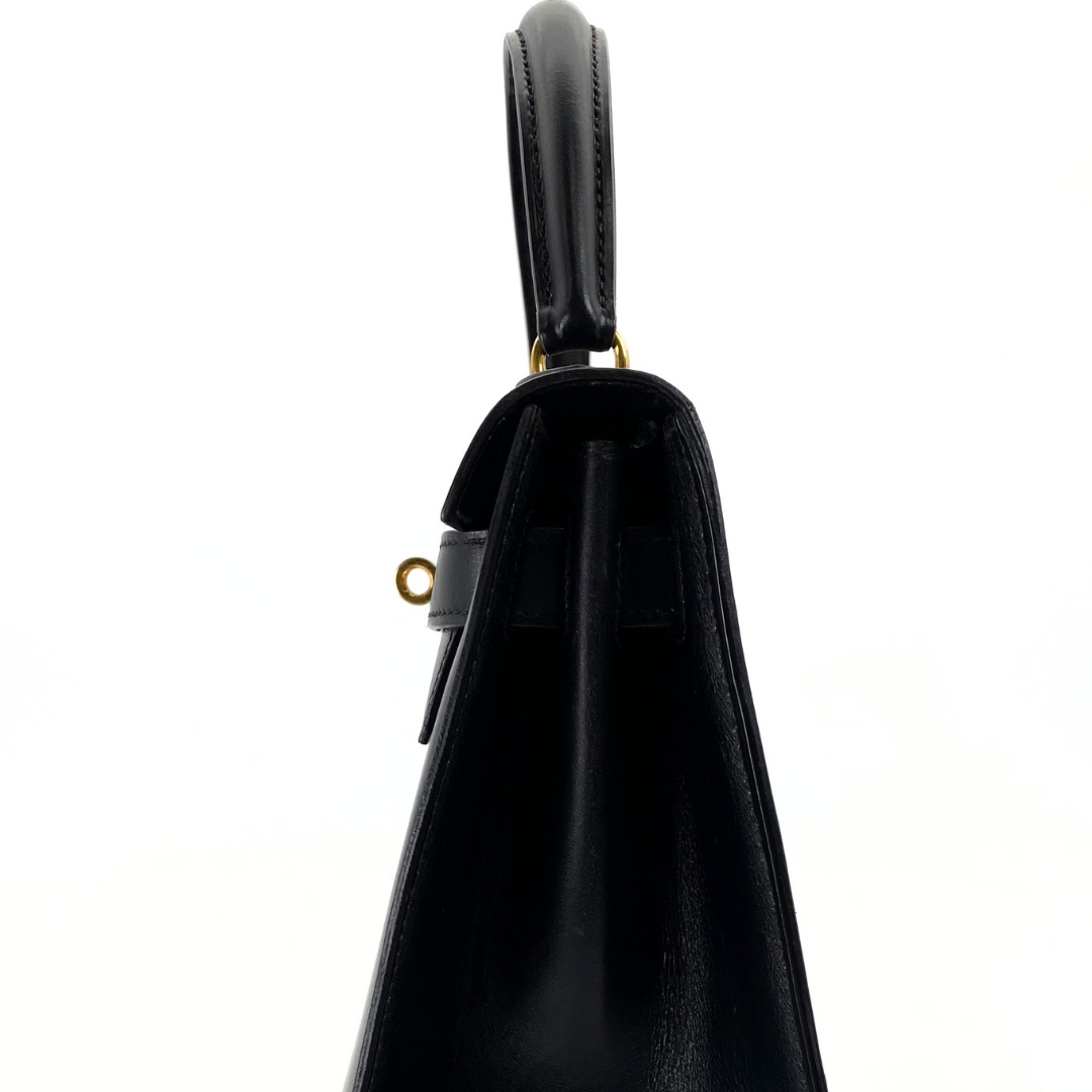 Riko, 1978 Kelly 28 Sellier Black Box Gold Hardware with stamp 〇H