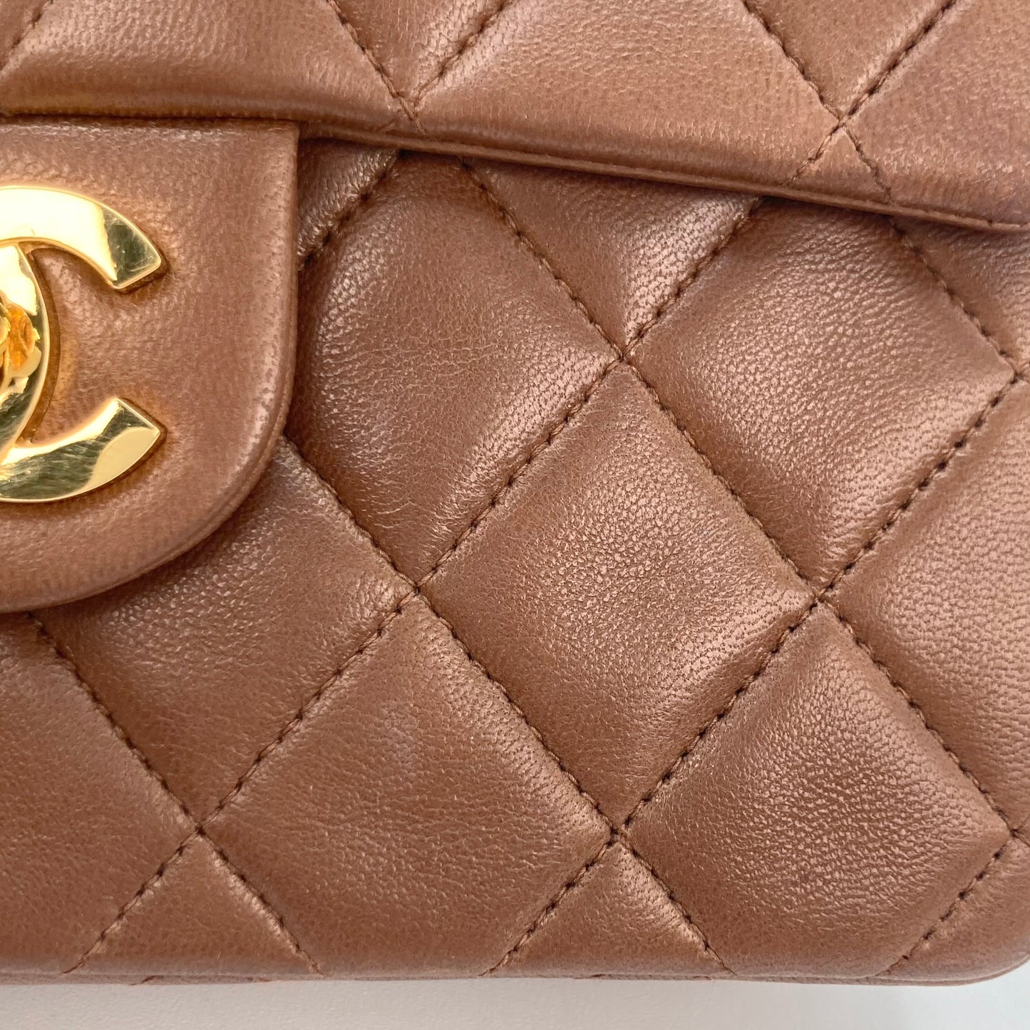 Althea, 2 Series Mini Square 17cm Brown Lambskin with seal only