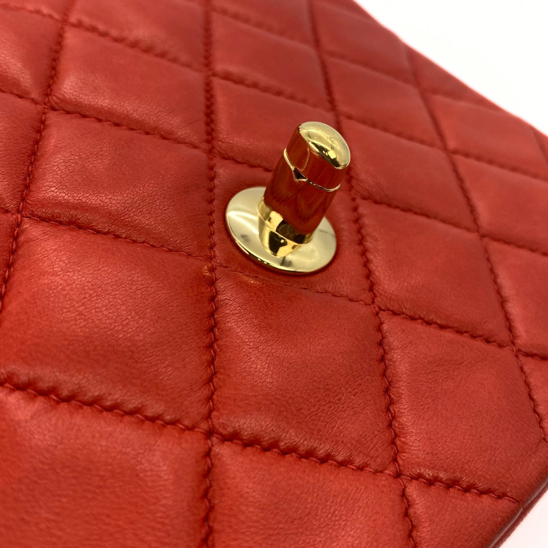 Lola, 6 Series Mini Square 17 Red Lambskin with seal only