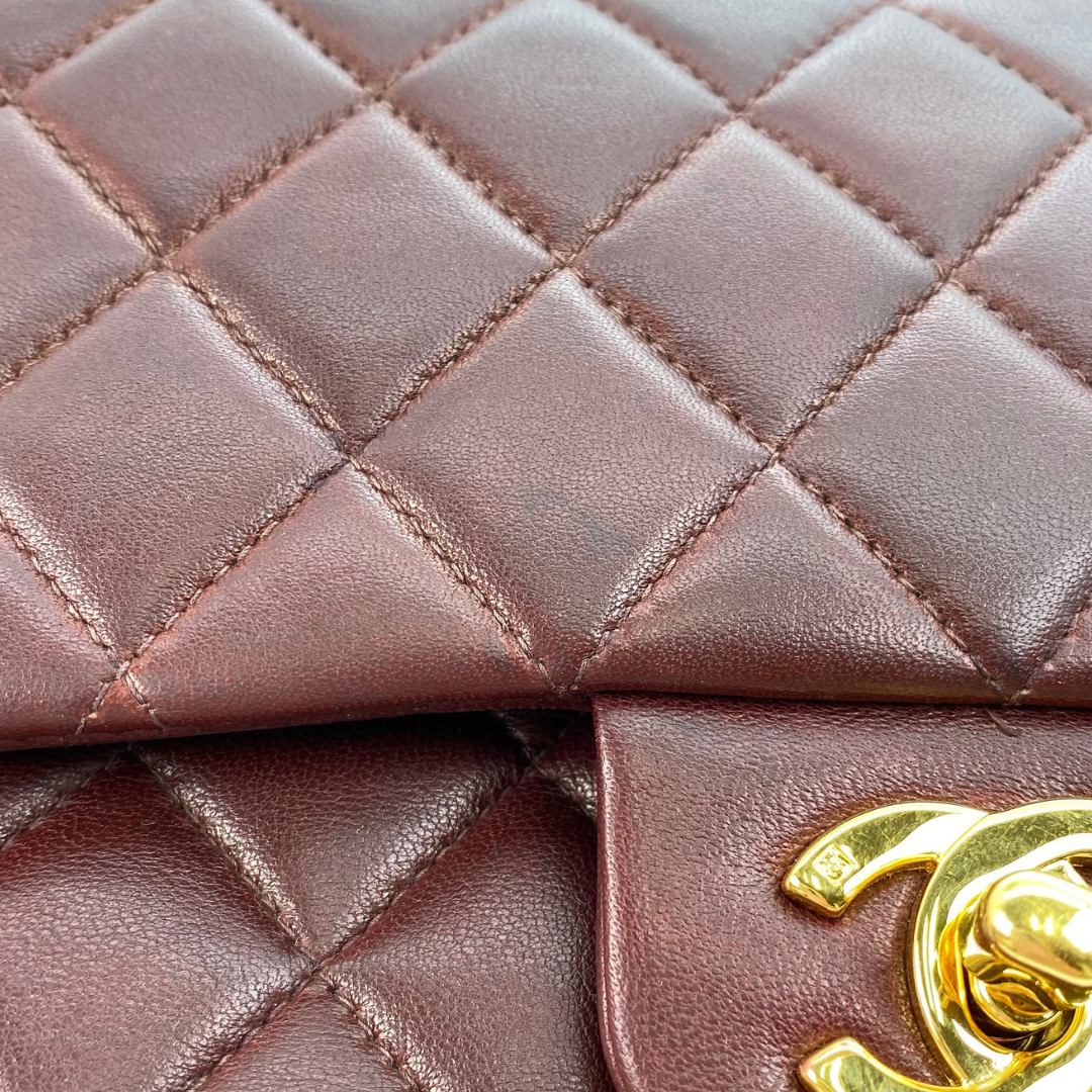 Rune, 5 Series Medium Classic Flap Bordeaux Lambskin with seal only