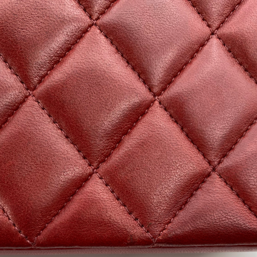 Evren, 1 Series Matelasse Bordeaux Lamb Gold Hardware with seal and card