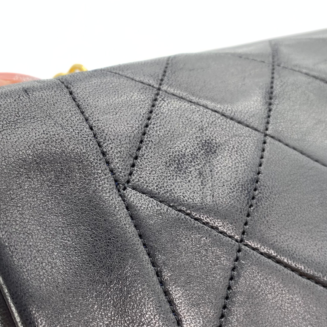 Ruslan, 1 Series Small Tab Border Black Lambskin with seal and card