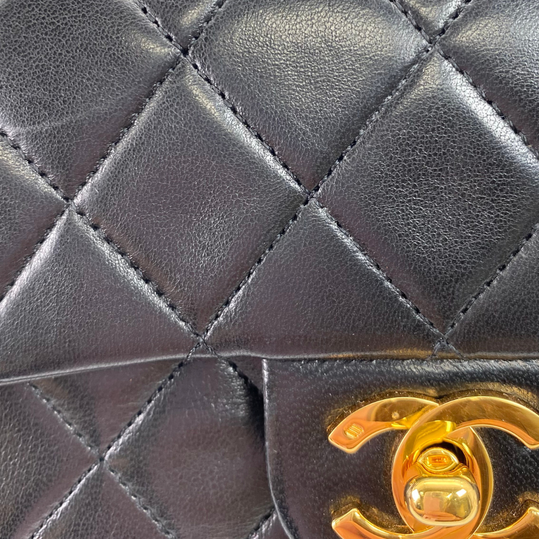 Tsubaki, 1 Series Mini Square 17cm Black Lambskin with seal and card