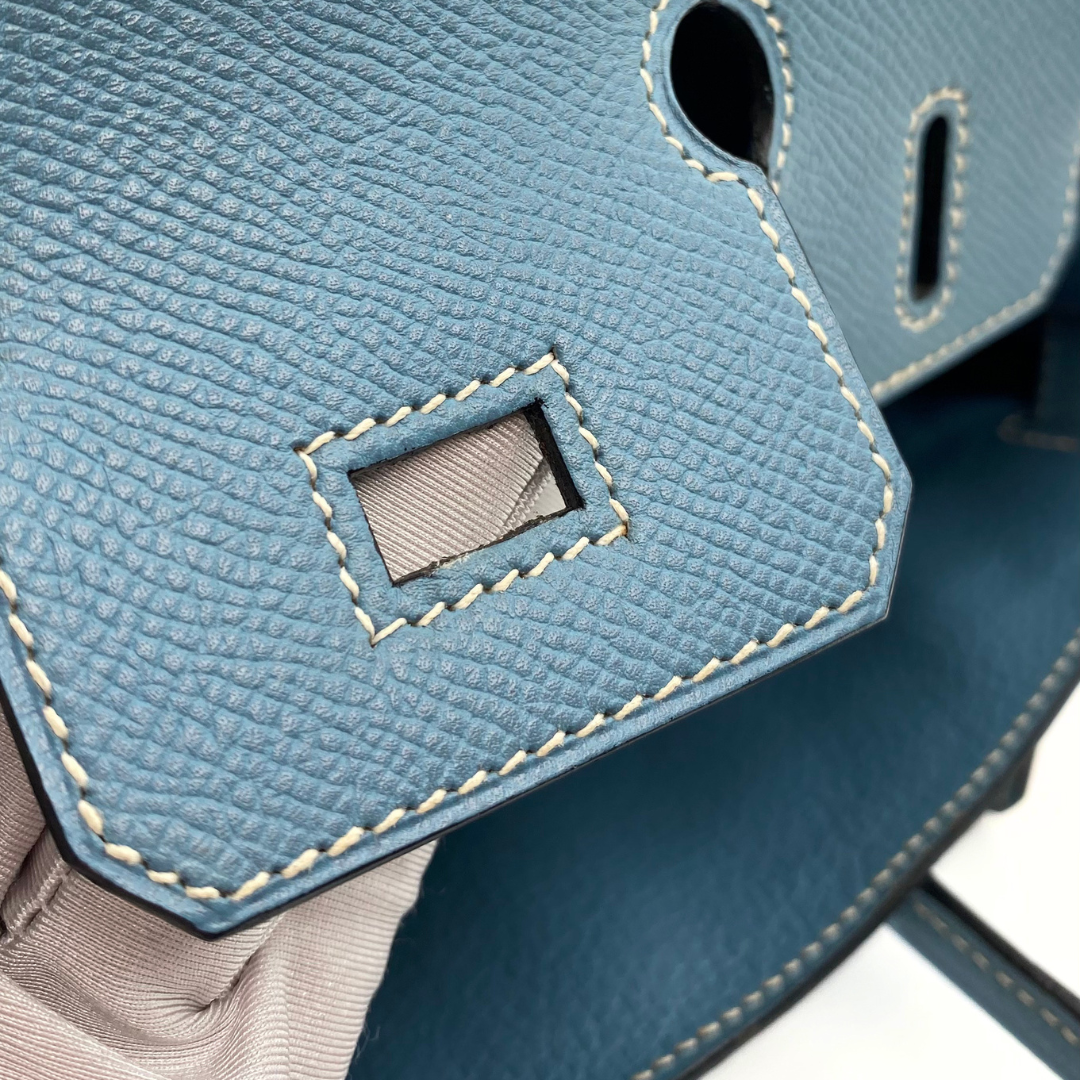 Romilly, 2006 Birkin 25 Blue Jean Veau Epsom Palladium Hardware with stamp □J