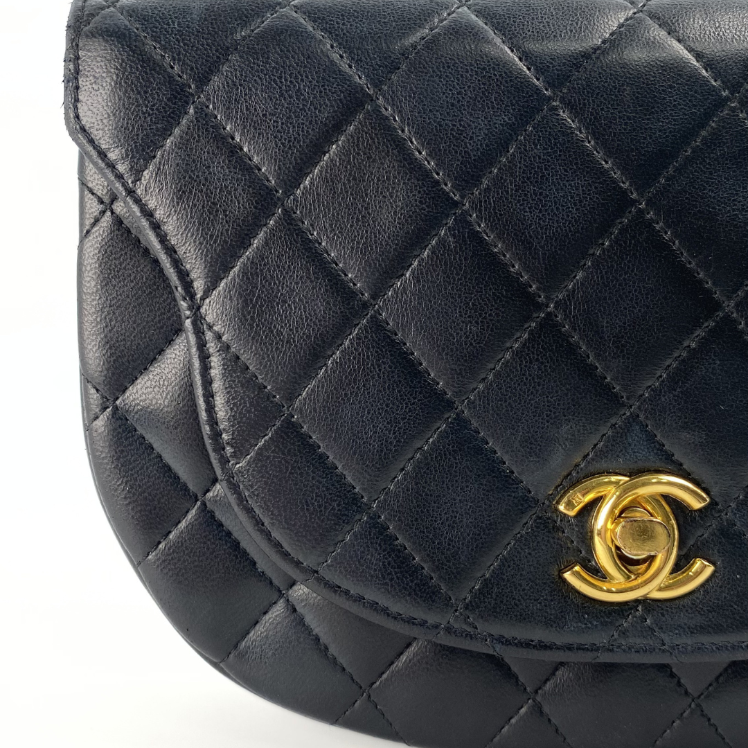 Gideon, 0 Series Semi Circle Black Lambskin with seal and card