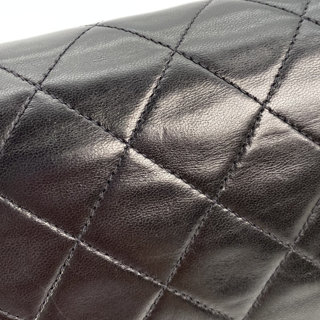 Thiago, 5 Series Medium Black Lambskin Silver Hardware with seal and card