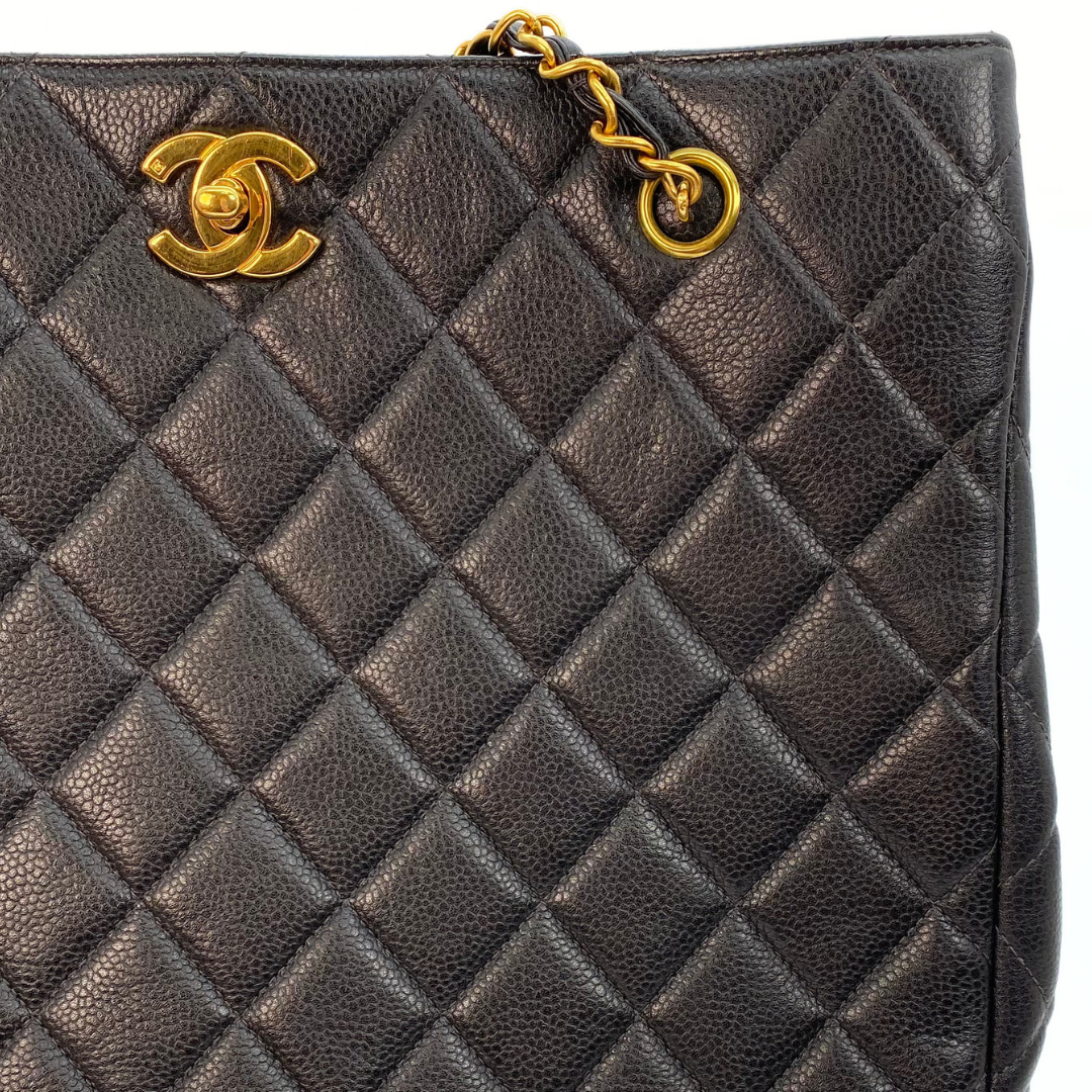 Indira, 4 Series Black Caviar Tote with seal only