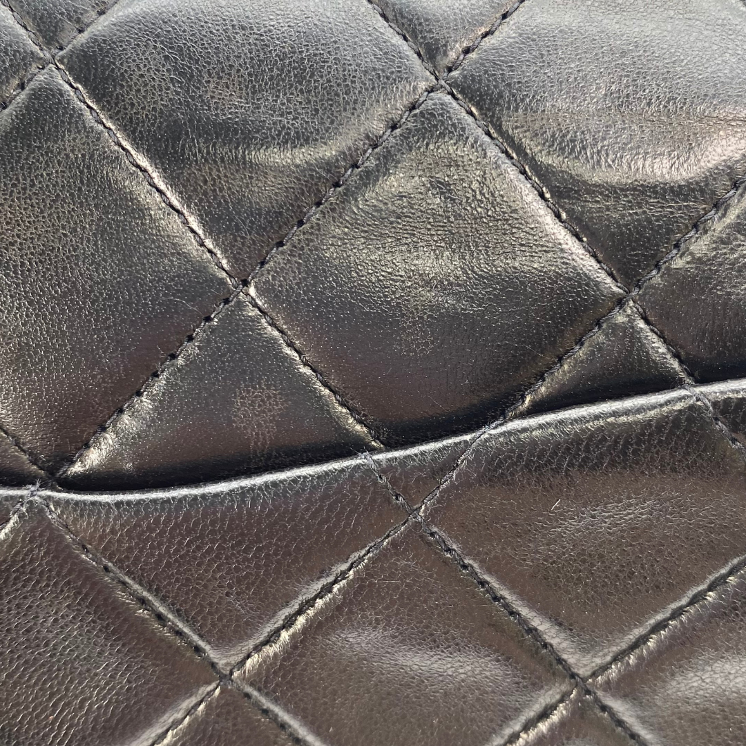 Adara, 3 Series Small Classic Flap Black Lambskin with seal and card