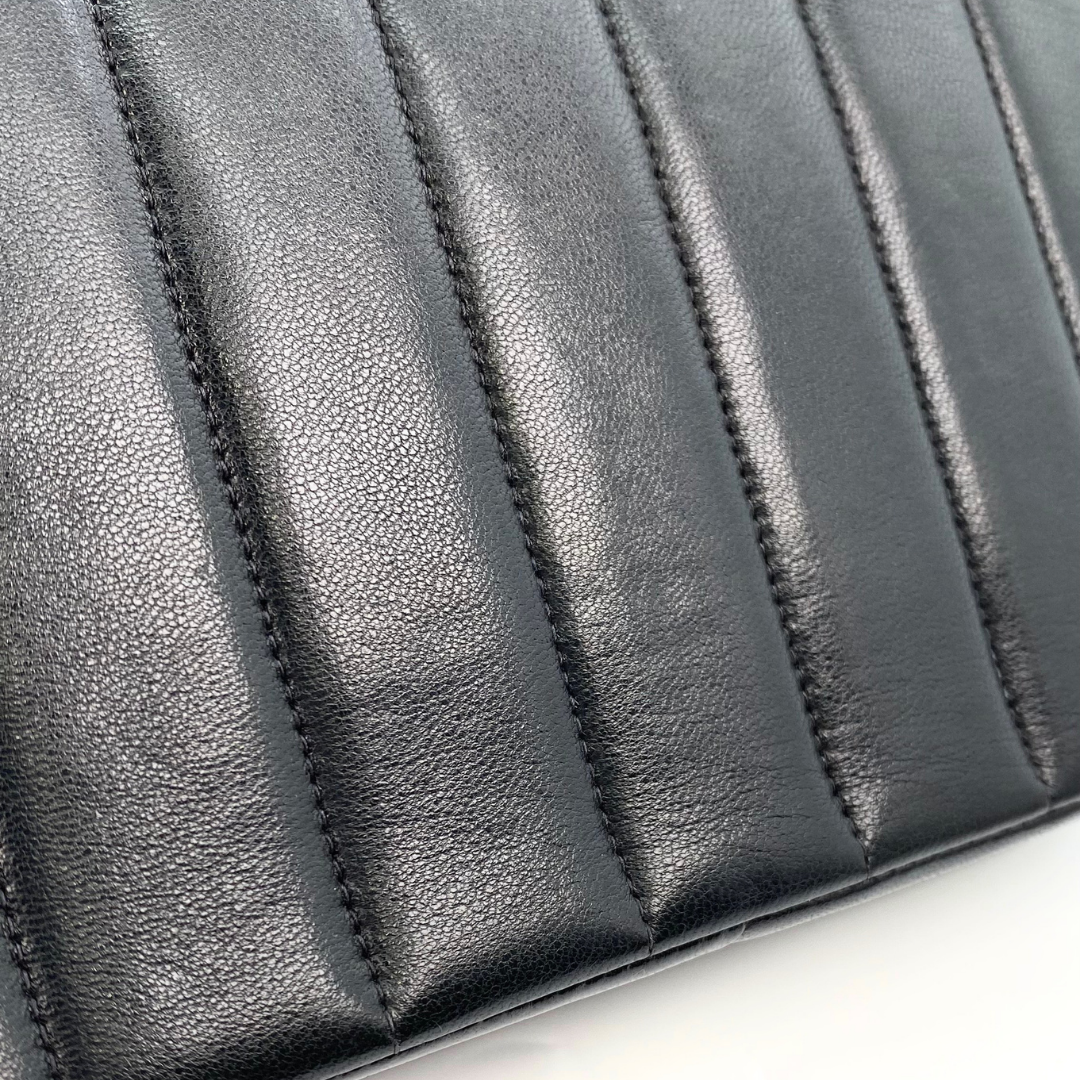 Tyra, 2 Series Mademoiselle Lambskin Small Black with seal and card