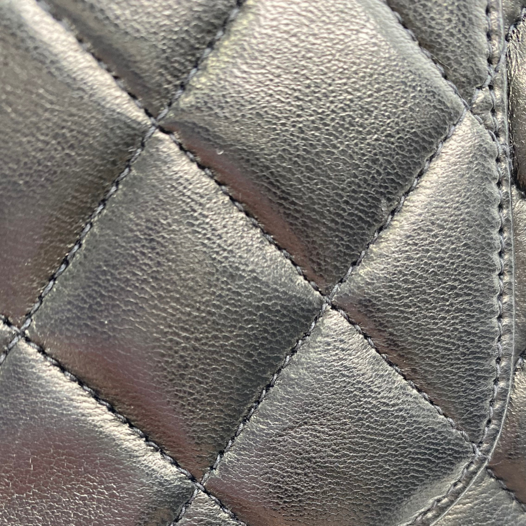 Leander, 3 Series Mini Square 17cm Black Lambskin with seal and card