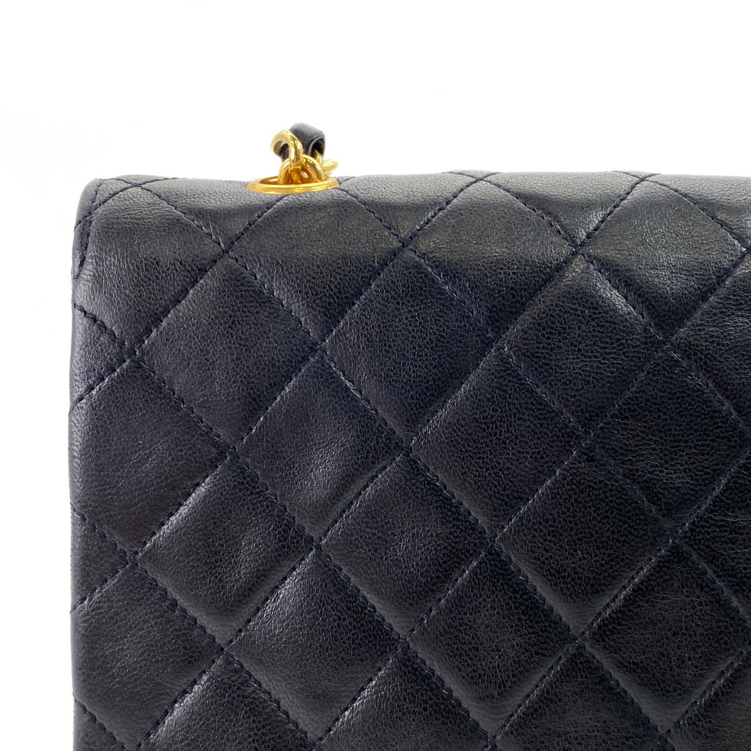 Wakana, 1 Series Matelasse Mini Black Lambskinw with seal and card