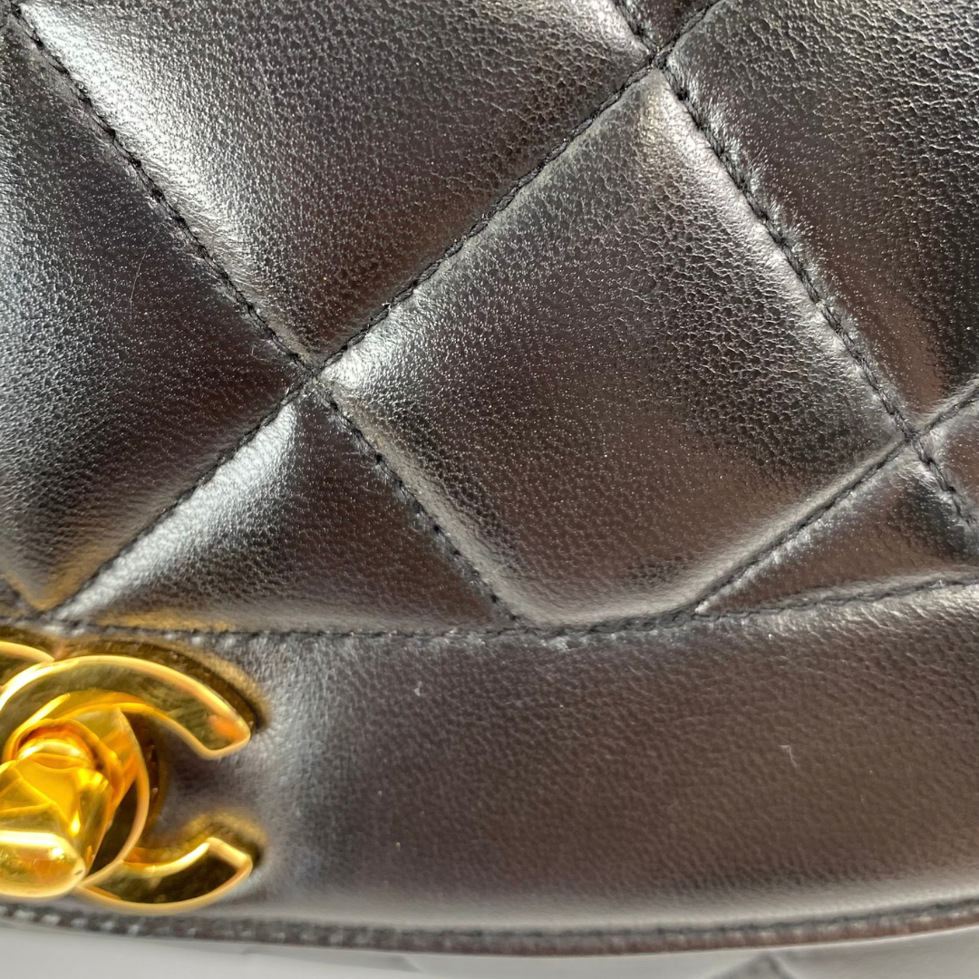 Issei, 2 Series Small Diana Black Lambskin with seal and card
