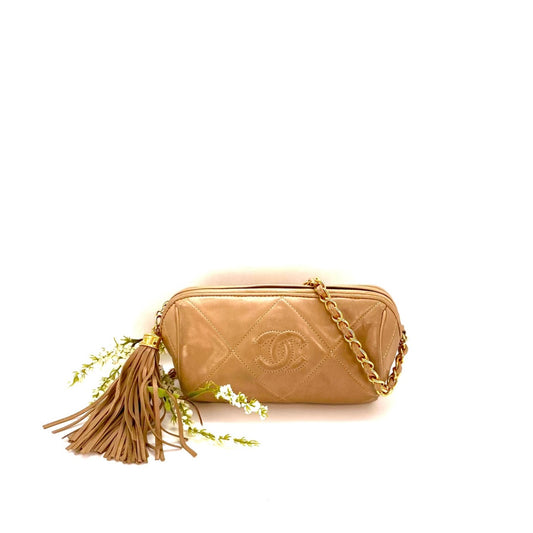 Cardi, 0 Series Dark Beige Lambskin "Pencil Case" Tassel with seal and card