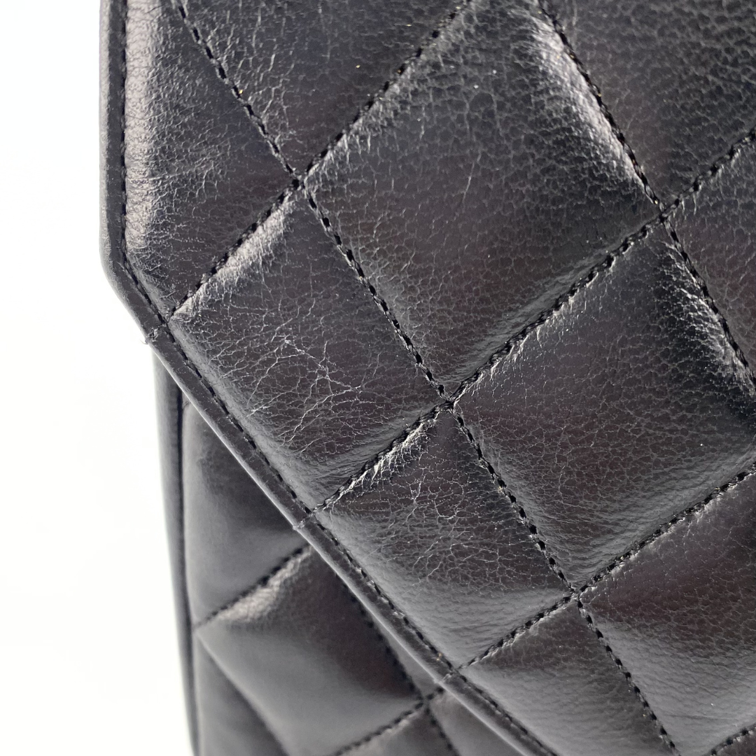 Reina, 0 Series Half Moon Black Lambskin with seal only