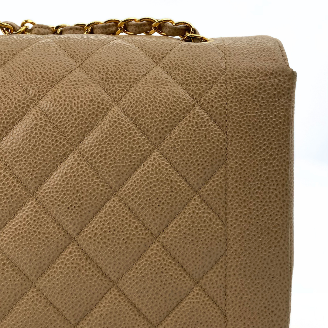 Gautier, 3 Series Medium Diana Beige Caviar with seal and card