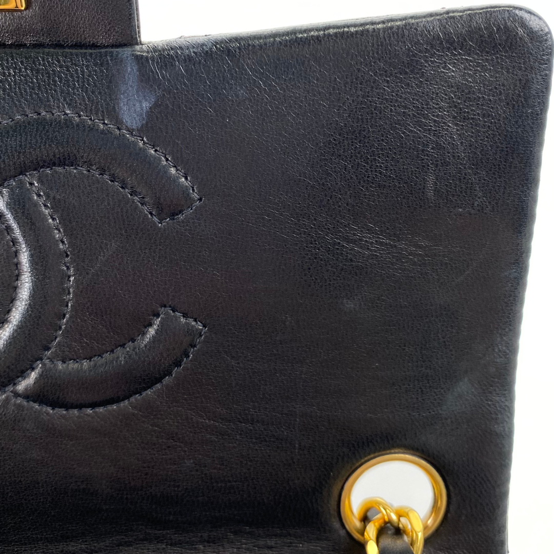 Genji, 2 Series Mini Square 17 Black Lambskin with seal and card