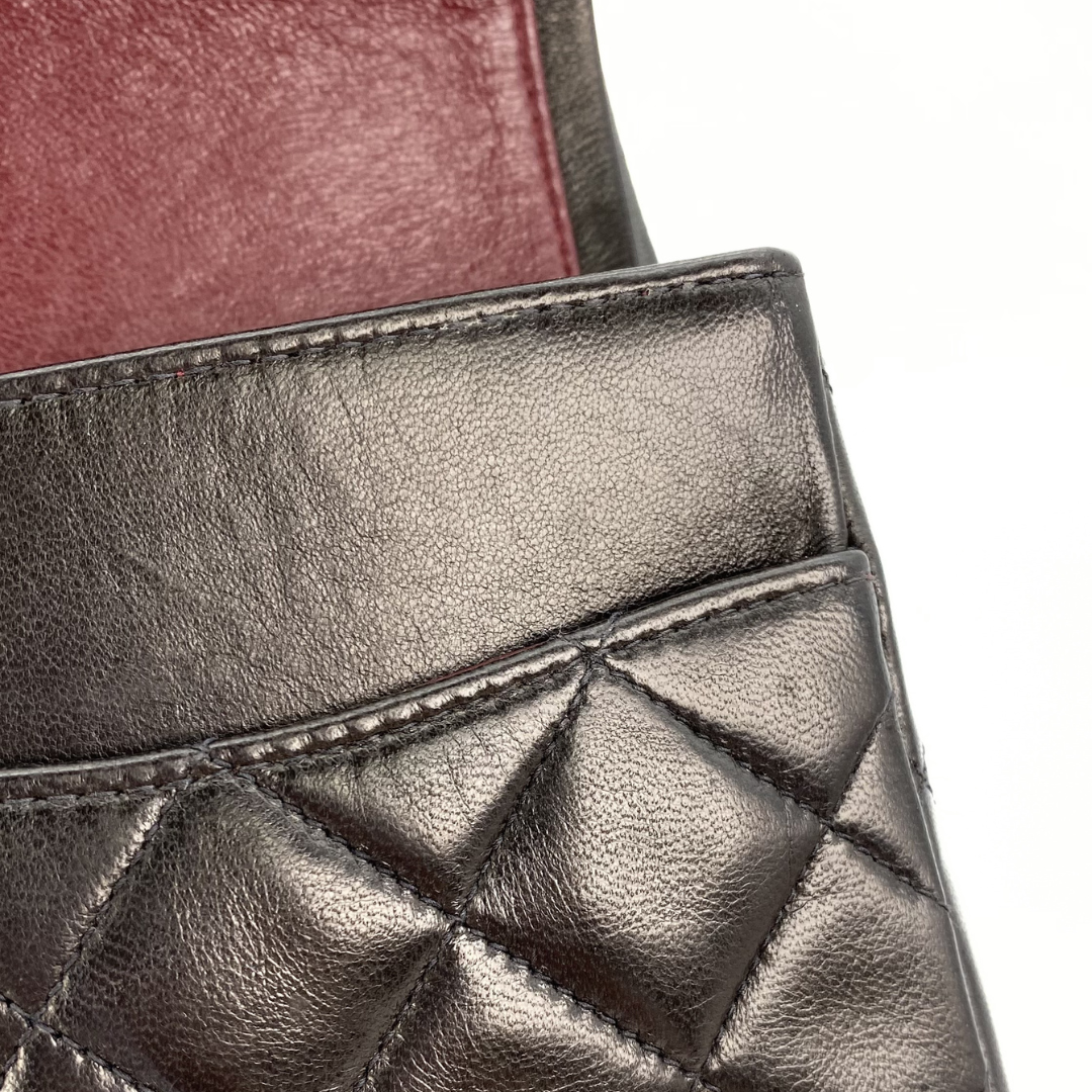 Thiago, 5 Series Medium Black Lambskin Silver Hardware with seal and card