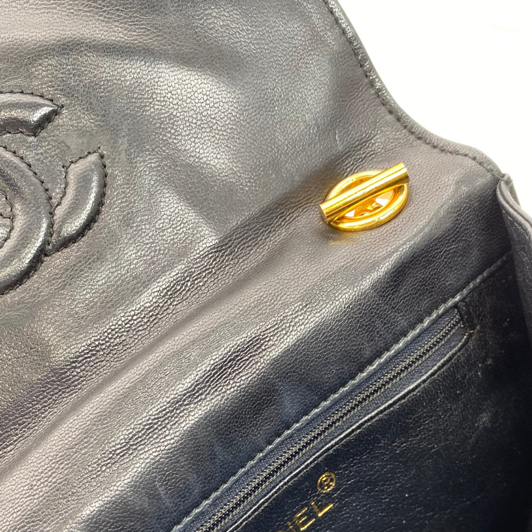 Ritsu, 1 Series Matelasse Black Lambskin with seal and card