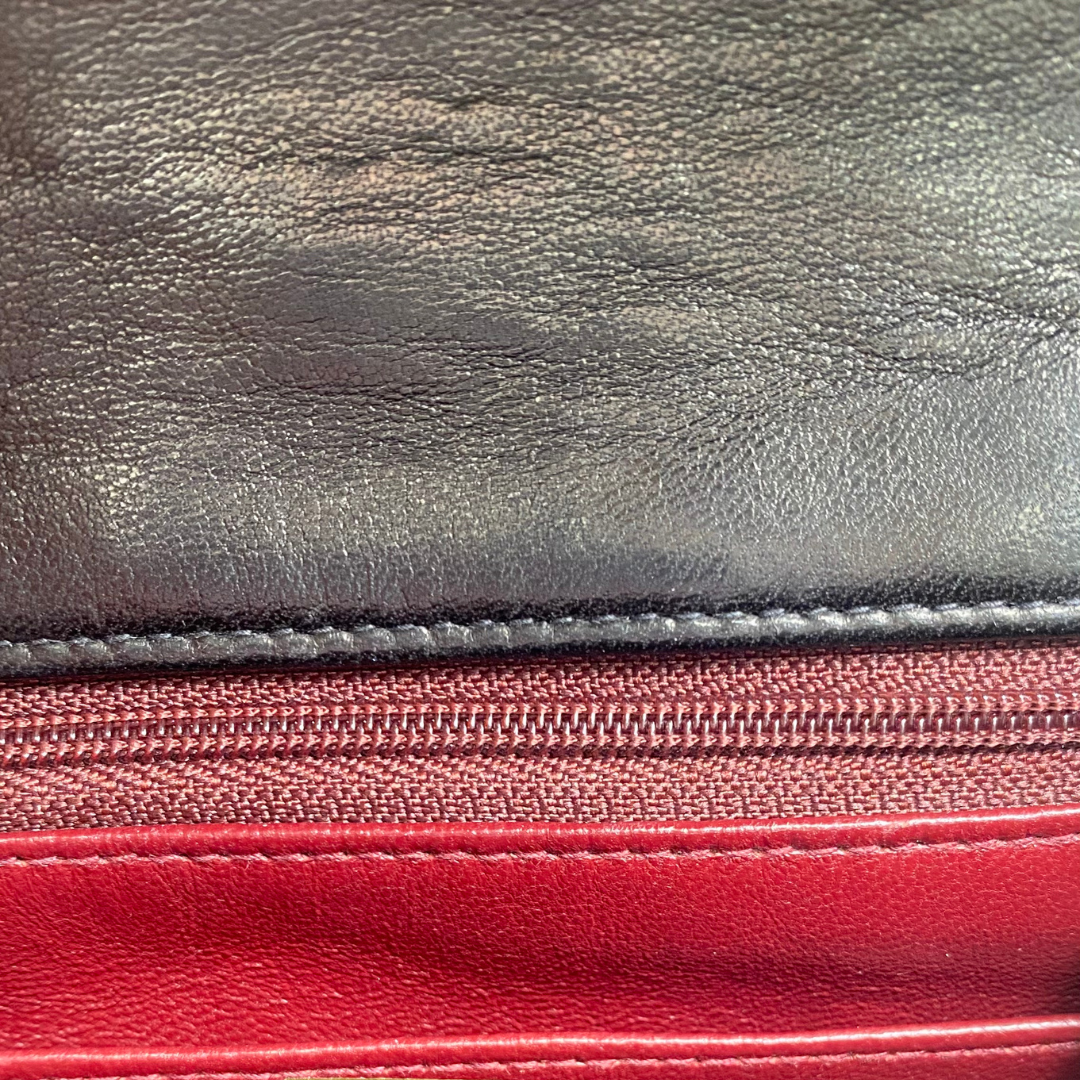 Leander, 3 Series Mini Square 17cm Black Lambskin with seal and card