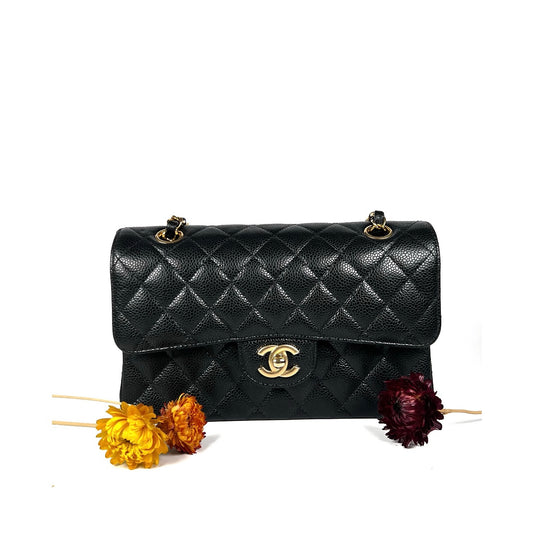 Charlize, Small Classic Flap Black Caviar