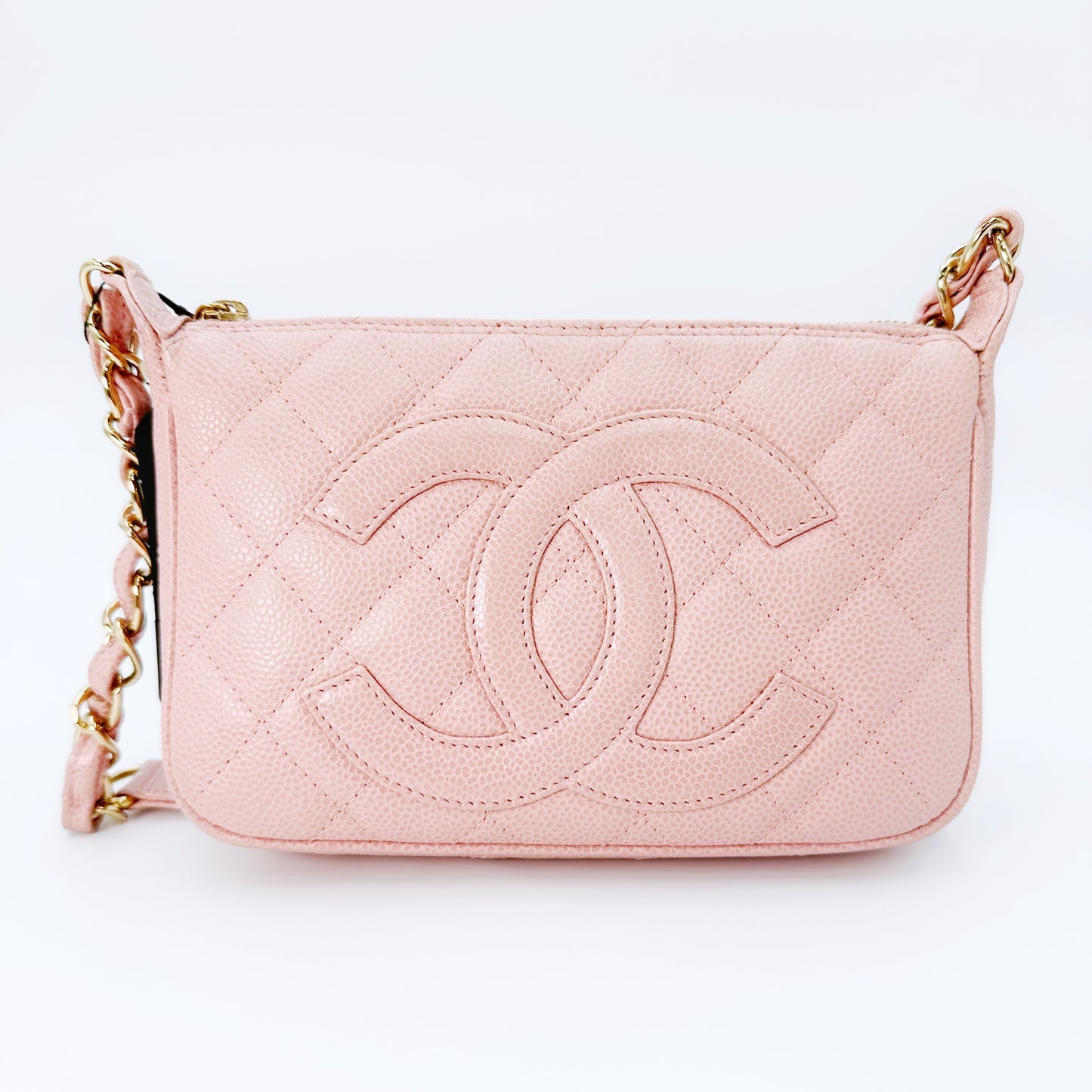 Heavenly, Vintage Authentic Chanel 8 series timeless CC pink caviar with seal