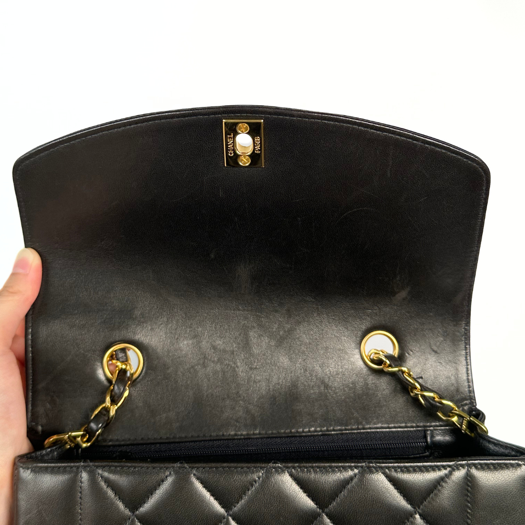 Pioco, 4 Series Small Diana Black Lambskin with seal and card