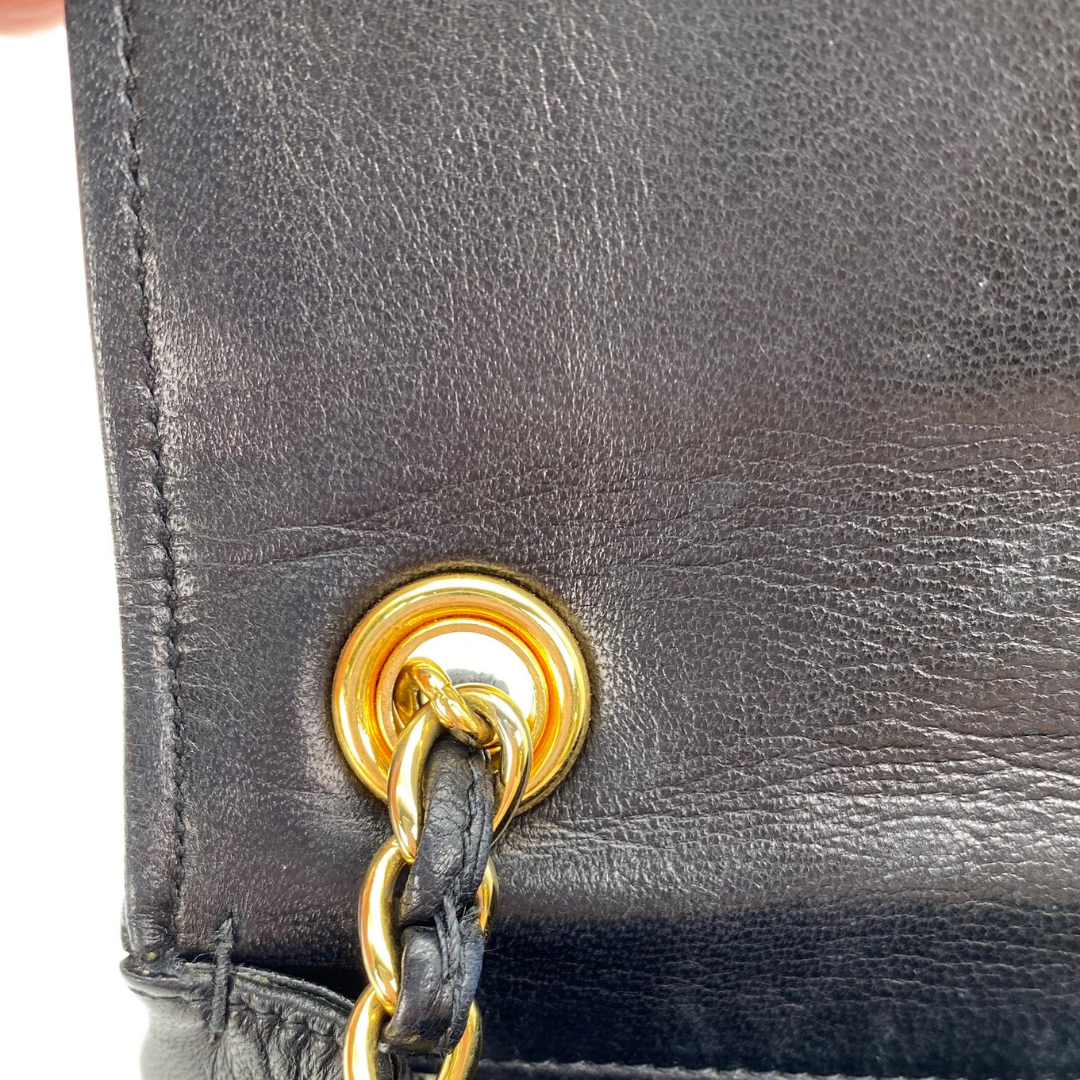 Rodion, 0 Series Black Lambskin Wallet On Chain with seal and card