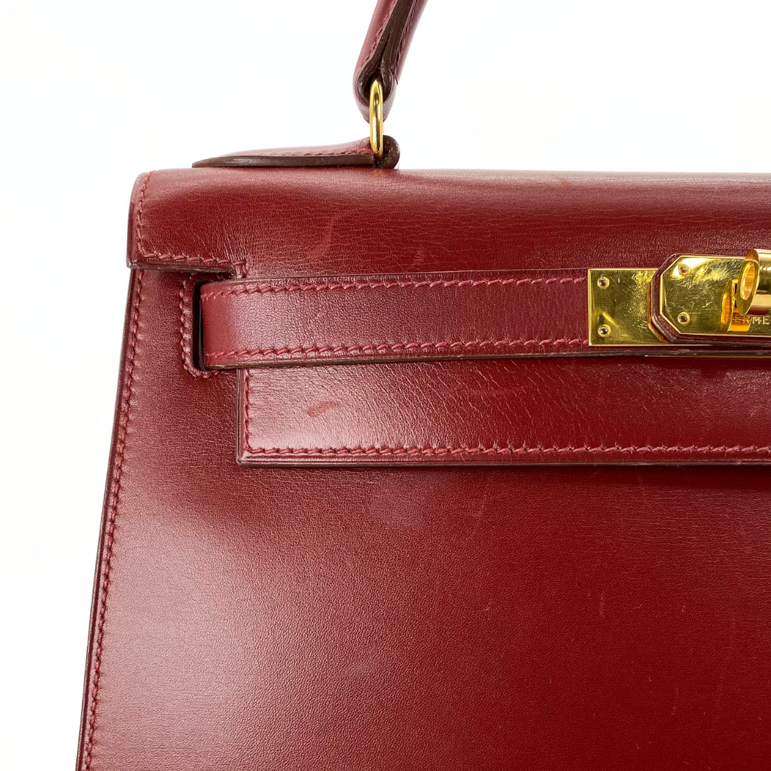 Renzo, 1992 Kelly 28 Sellier Rouge H Boxcalf with stamp 〇V