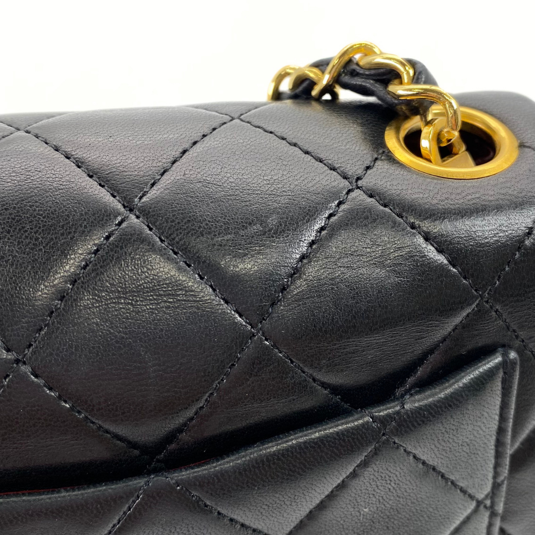 Tsubaki, 1 Series Mini Square 17cm Black Lambskin with seal and card