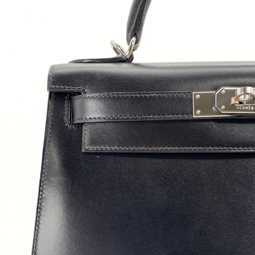 Lumen, 2002 Kelly 28 Sellier Black Boxcalf with stamp □F