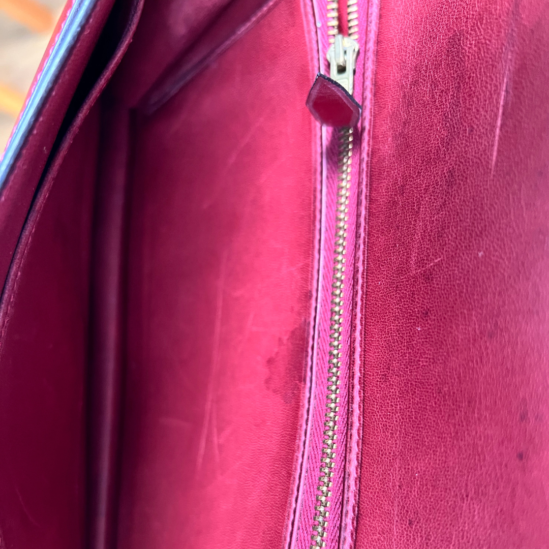 Benoula, 1985 Lydie Roue H Boxcalf Clutch wiith stamp  〇O