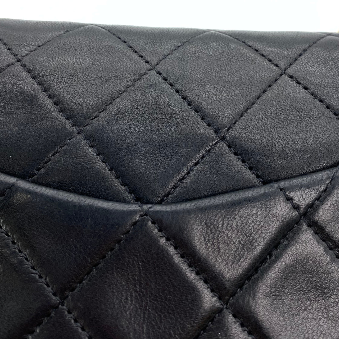 Gleb, 2 Series Small Classic Flap Black Lambskin with seal and card