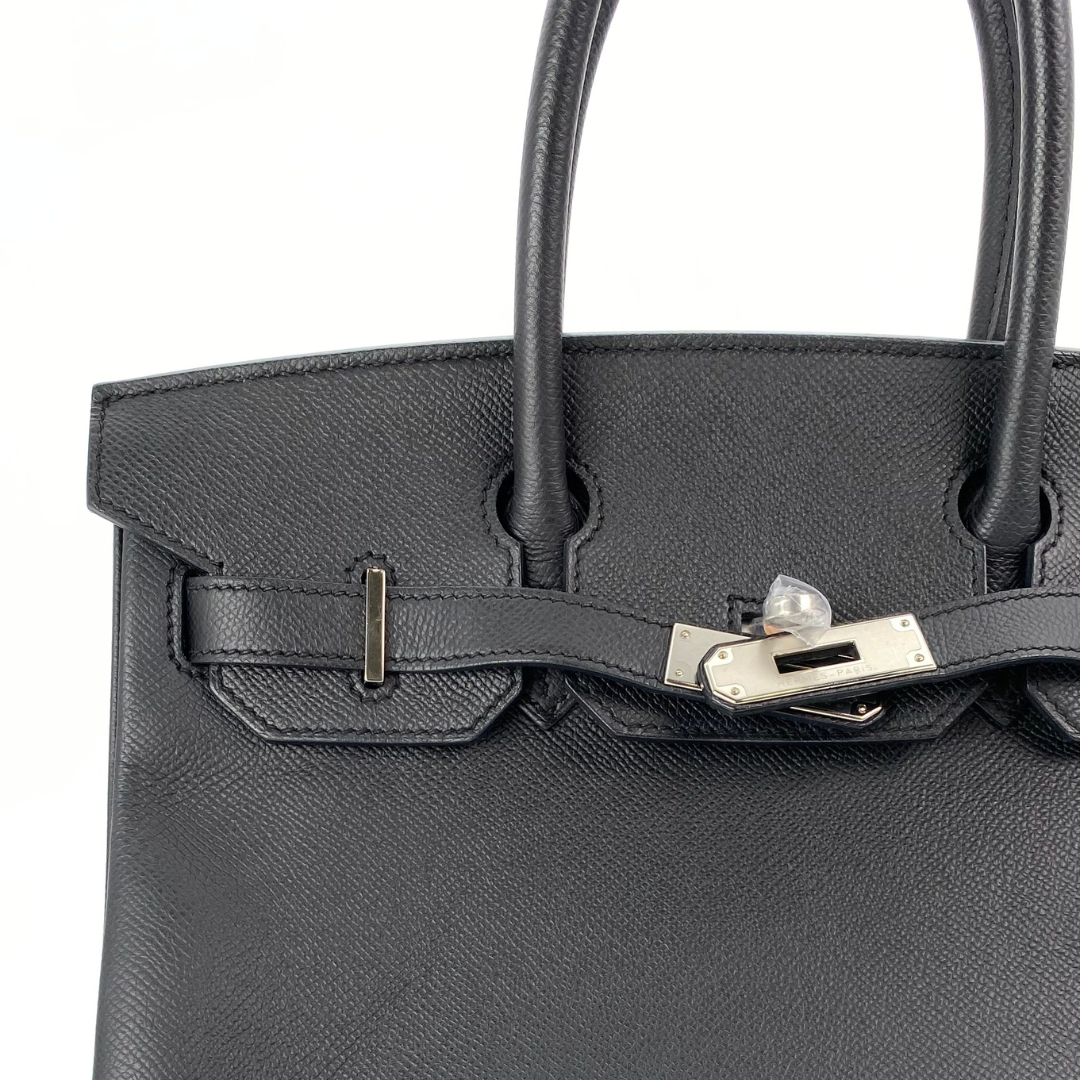 Neoma, 2016 Birkin 30 Black Veau Epsom Palladium Hardware with stamp X