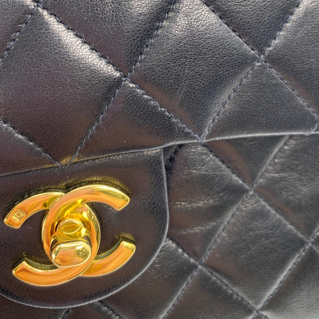 Leander, 3 Series Mini Square 17cm Black Lambskin with seal and card