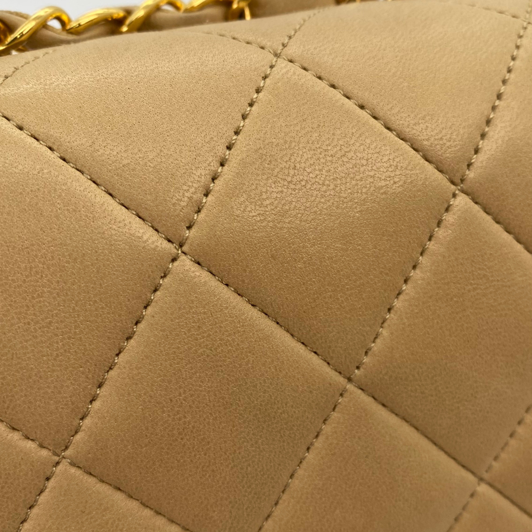 Omara, 2 Series Small Diana Beige Lambskin with seal and card