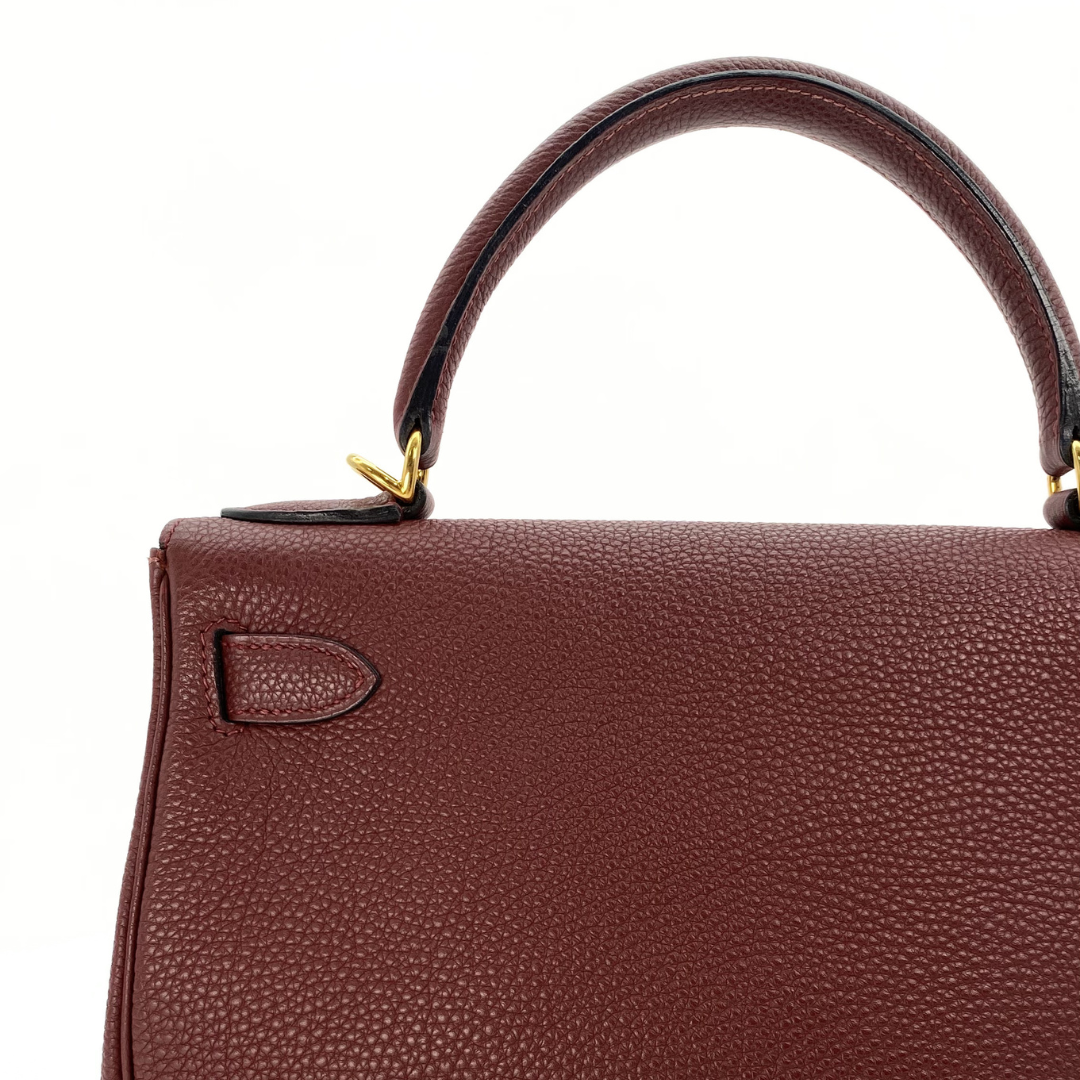 Rosalie, 2004 Kelly 28 Retourne Rouge H Togo with stamp □H