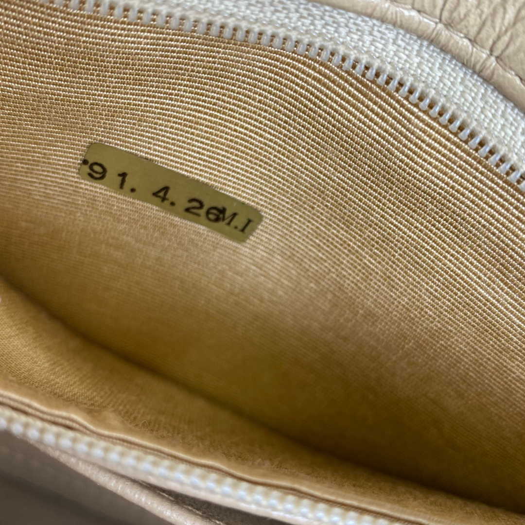 Yejun, 1 Series Double Turn Lock Beige Lambskin with seal and card