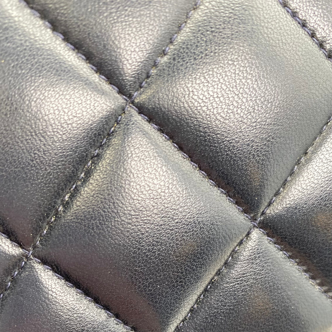Ellis, 2 Series Medium Diana Navy Lambskin Gold Hardware with seal and card