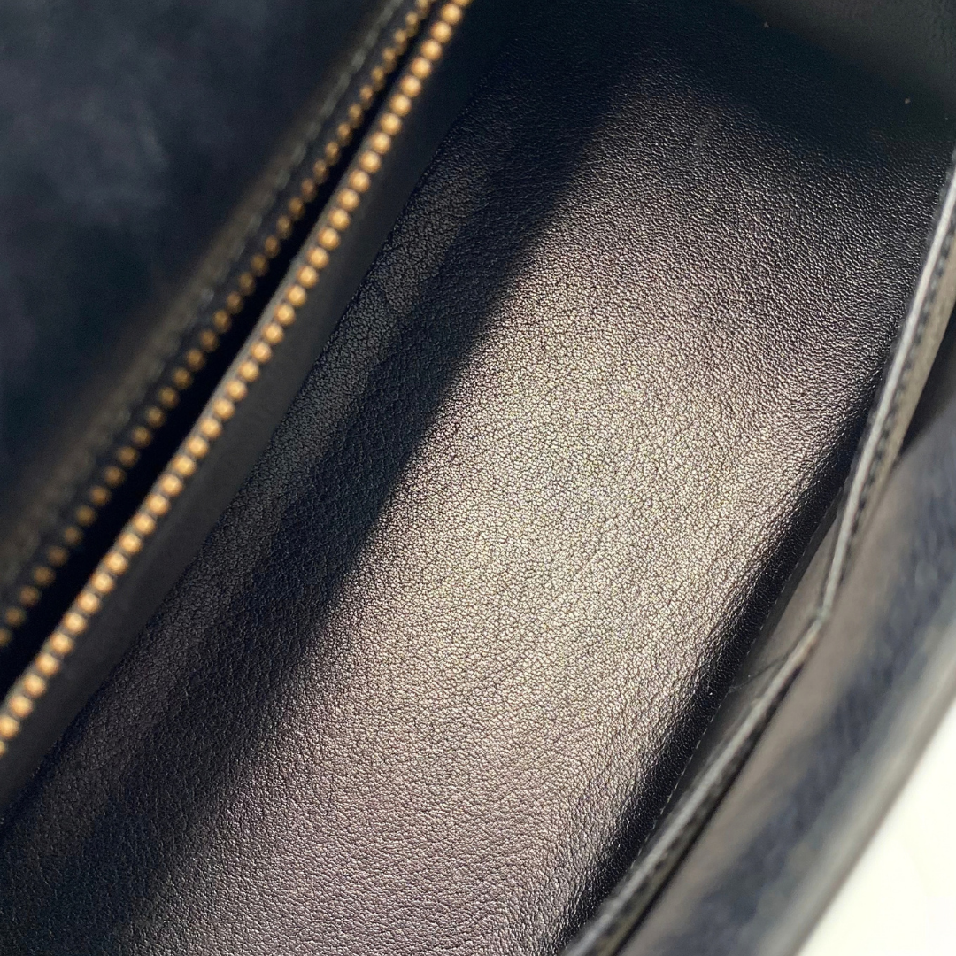 Chisato, 1991 Kelly 28 Sellier Black Boxcalf with stamp 〇U