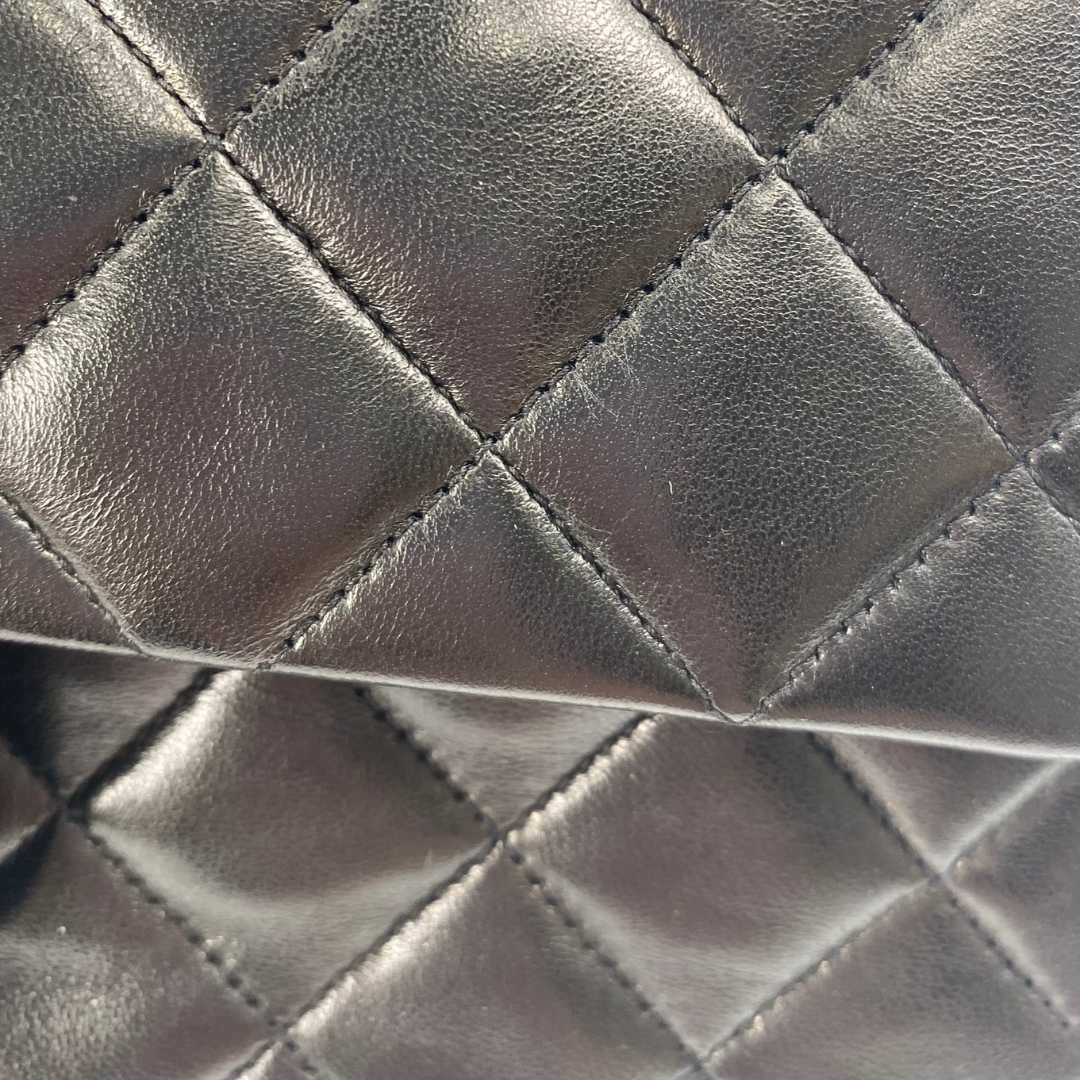 Adara, 3 Series Small Classic Flap Black Lambskin with seal and card