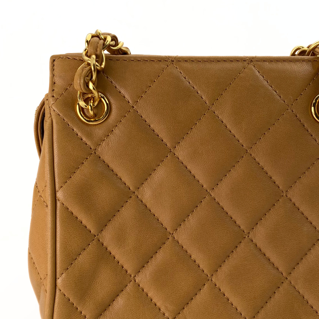 Kotone, 3 Series Matelasse Brown Lambskin with seal and card