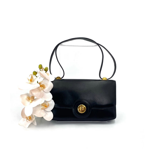Gala, 1977 box calf black leather GHW with stamp 〇G
