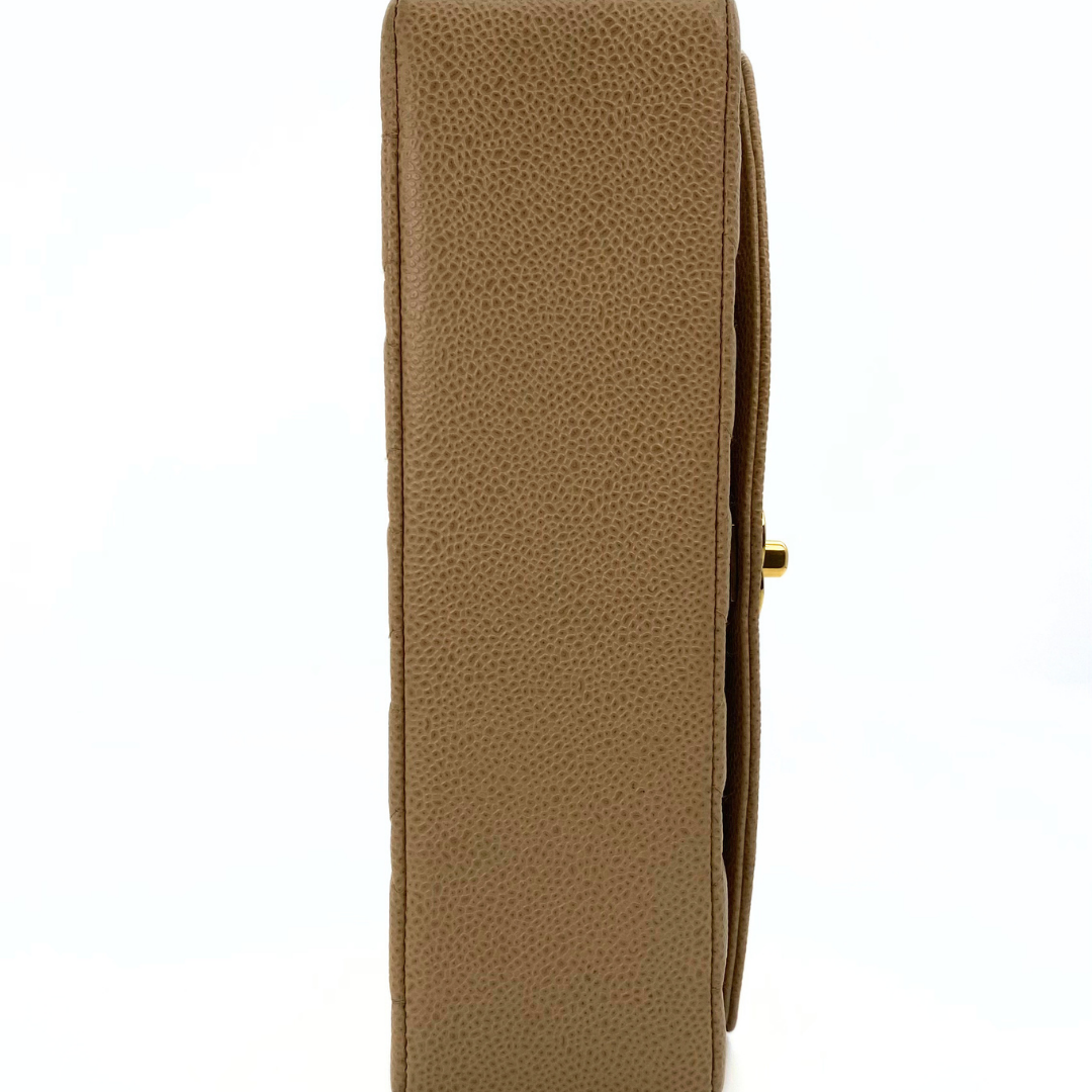 Gautier, 3 Series Medium Diana Beige Caviar with seal and card