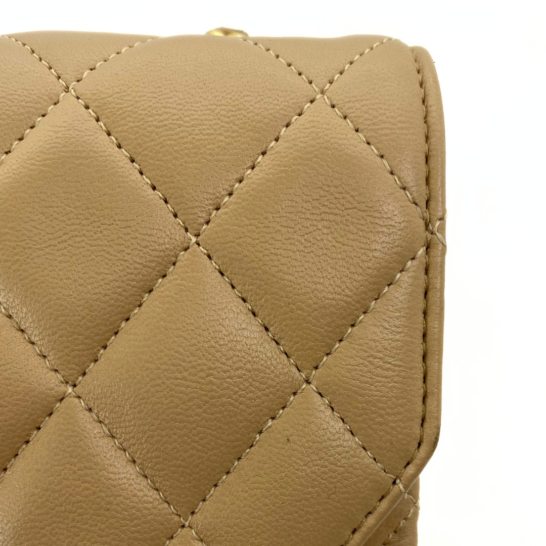 Sayaka, 1 Series Half Moon Beige Lambskin with seal and card