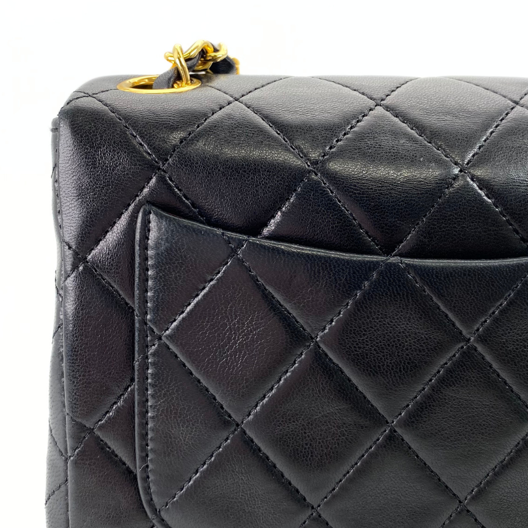 Tsubaki, 1 Series Mini Square 17cm Black Lambskin with seal and card