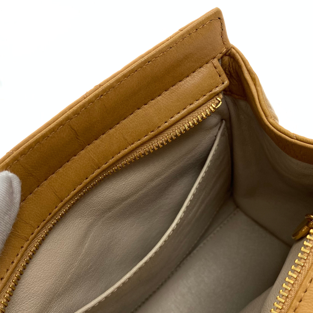 Kotone, 3 Series Matelasse Brown Lambskin with seal and card