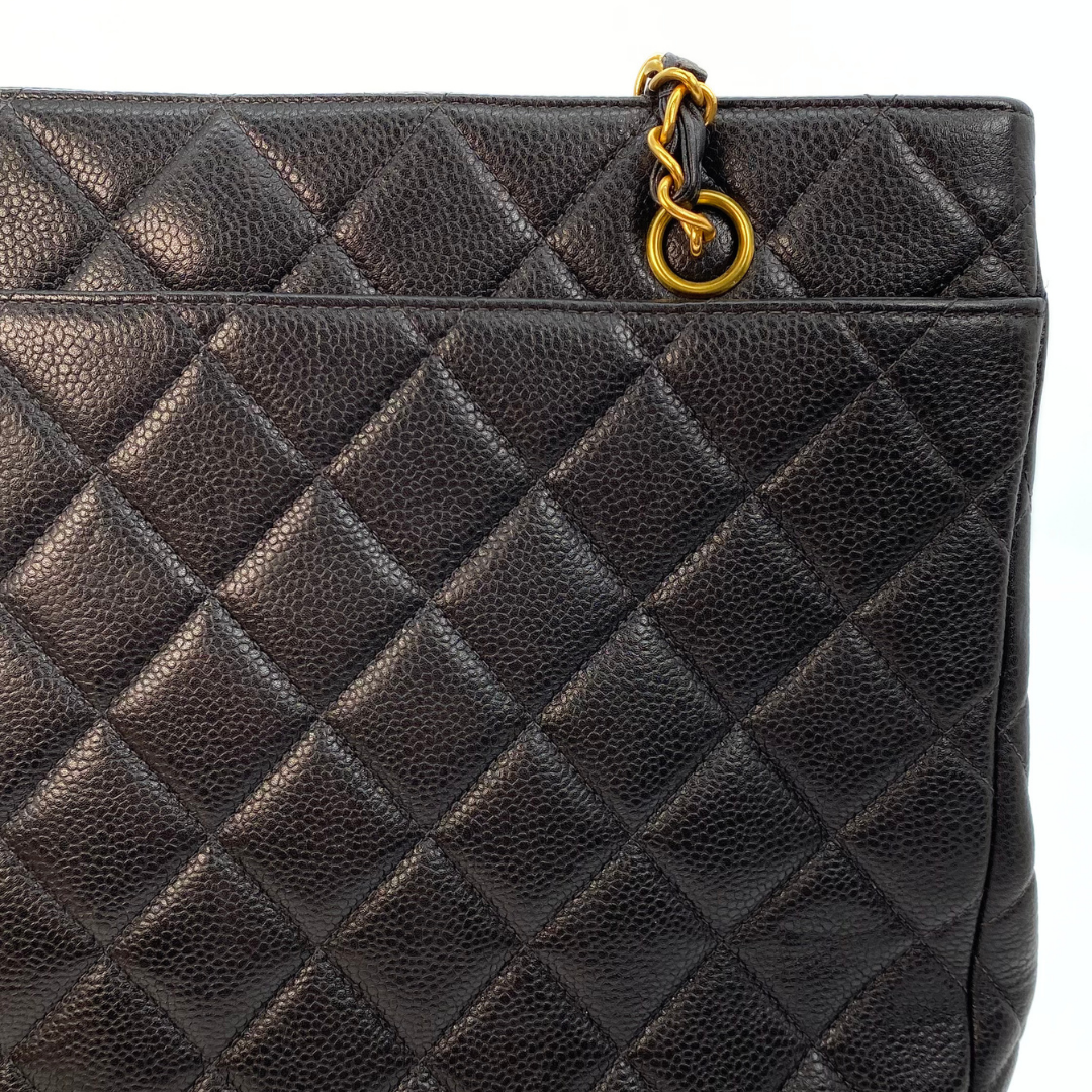 Indira, 4 Series Black Caviar Tote with seal only