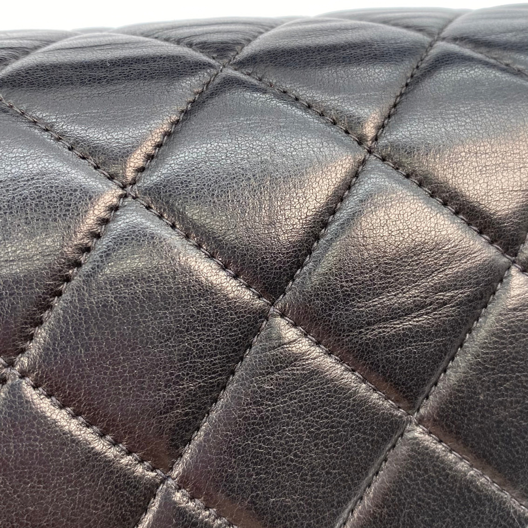 Eito, 4 Series Medium Single Flap Black Lambskin with seal and card
